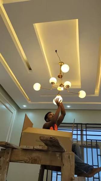 Modern POP ceiling installation in Lagos
