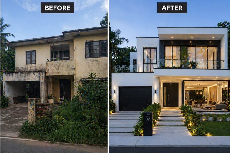 The before and after of house renovation in Lagos